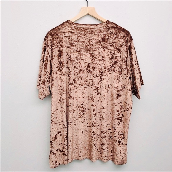 Xhilaration Rose Gold Crushed Velvet Top Size: L - Picture 3 of 7